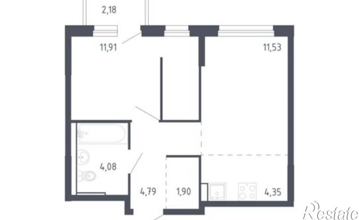 1-комн квартира улица Юрия Рогачёва, 9 к1,  д. 9 к1