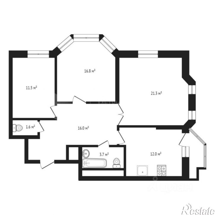 3-комн квартира Первомайская улица, 50,  д. 50