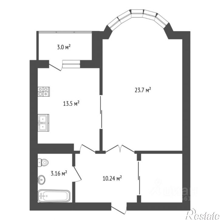 1-комн квартира улица Клары Цеткин, 29 к5,  д. 29 к5