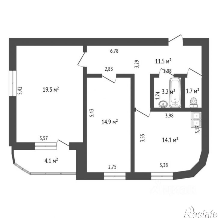 2-комн квартира ул Пролетарская, 109,  д. 109