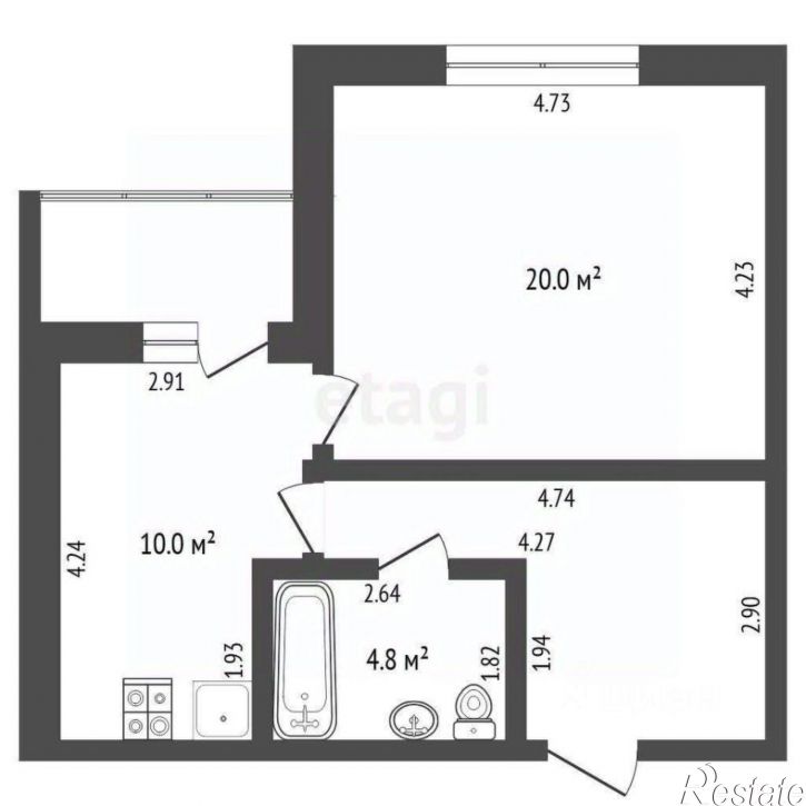 1-комн квартира ул Федюнинского, 30,  д. 30