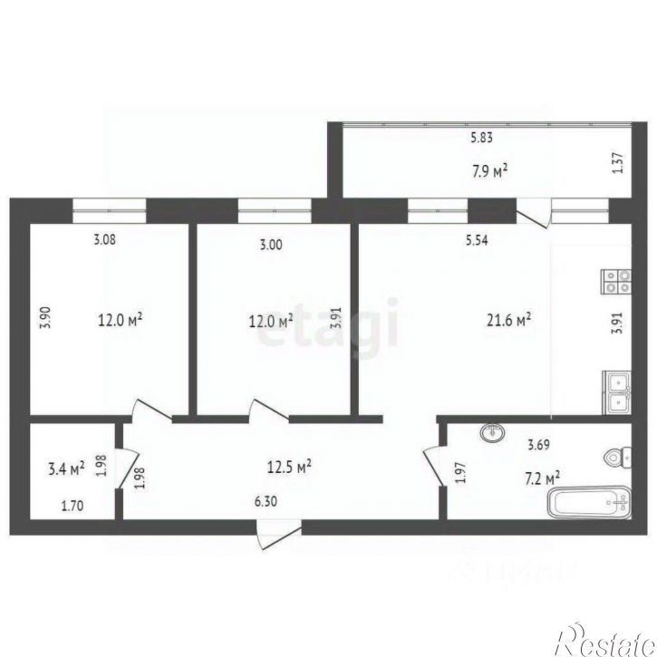 2-комн квартира ул Тимофея Кармацкого, 11 1,  д. 11 1,  к. 1