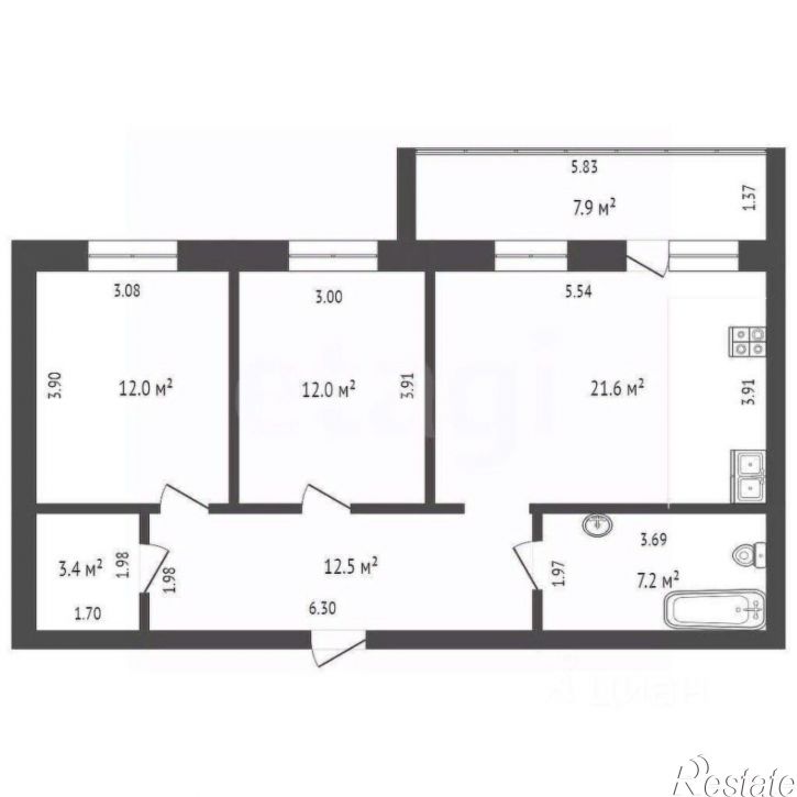 2-комн квартира ул Тимофея Кармацкого, 11 1,  д. 11 1,  к. 1