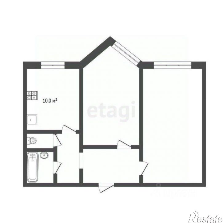 2-комн квартира улица Малыгина, 82,  д. 82