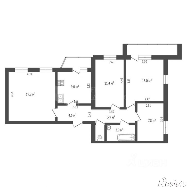 4-комн квартира улица Щербакова, 142 к1,  д. 142 к1