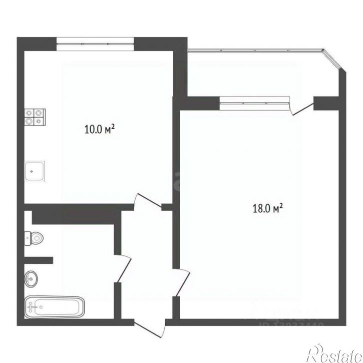 1-комн квартира улица Федюнинского, 56,  д. 56