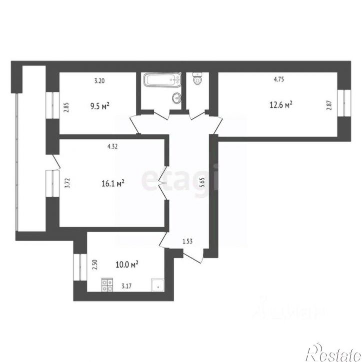3-комн квартира улица Щербакова, 142 к3,  д. 142 к3