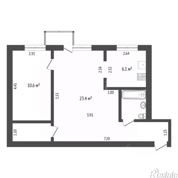 2-комн квартира Киевская улица, 60,  д. 60