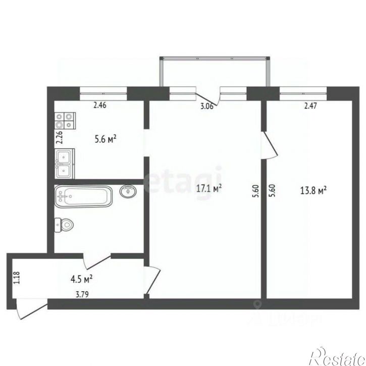 2-комн квартира улица Пермякова, 34,  д. 34