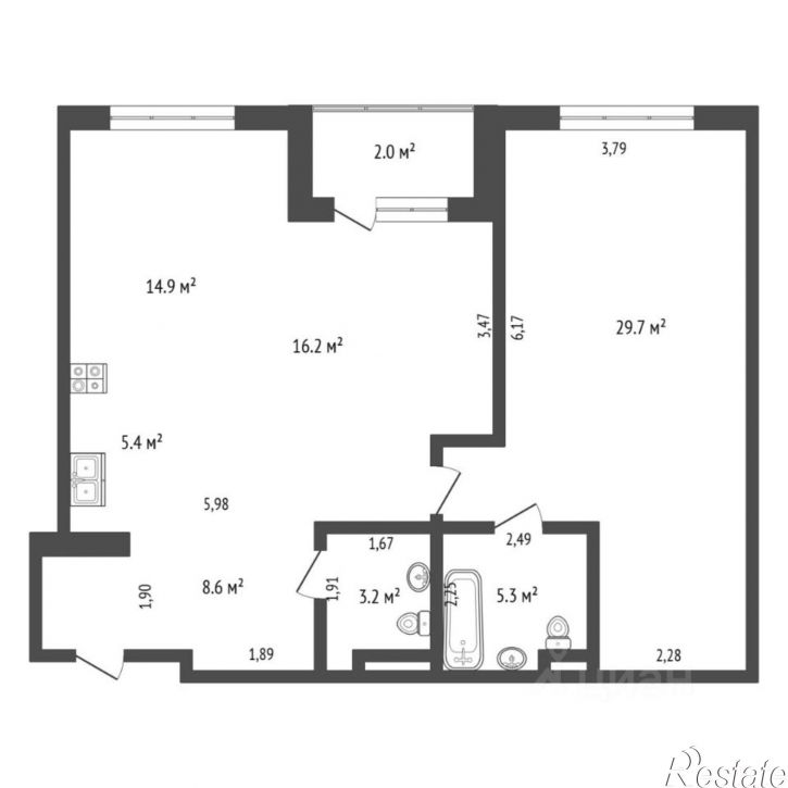 1-комн квартира Первомайская улица, 8,  д. 8