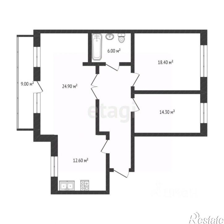 2-комн квартира улица Елизарова, 8,  д. 8