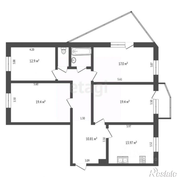 4-комн квартира Широтная улица, 83,  д. 83