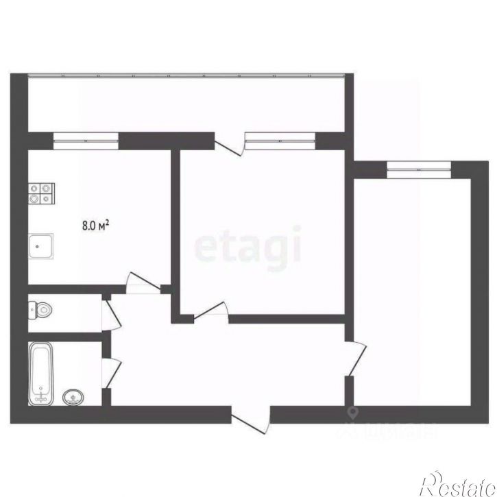 2-комн квартира улица Федюнинского, 17,  д. 17