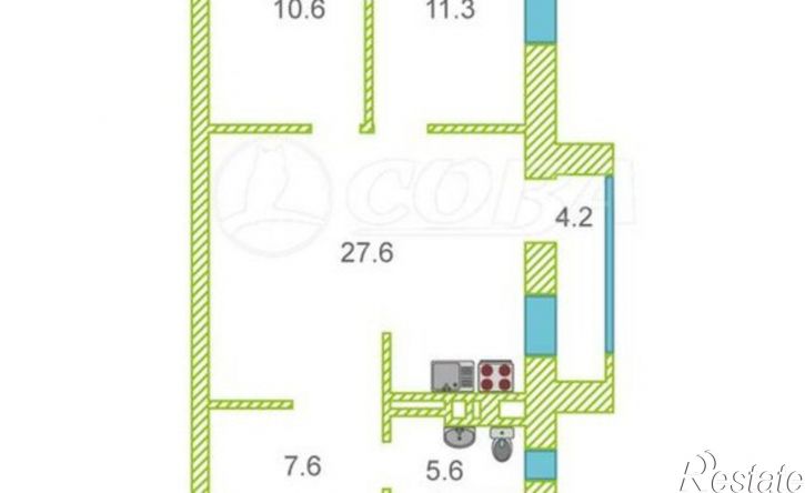 2-комн квартира улица Павла Шарова, 10А,  д. 10А