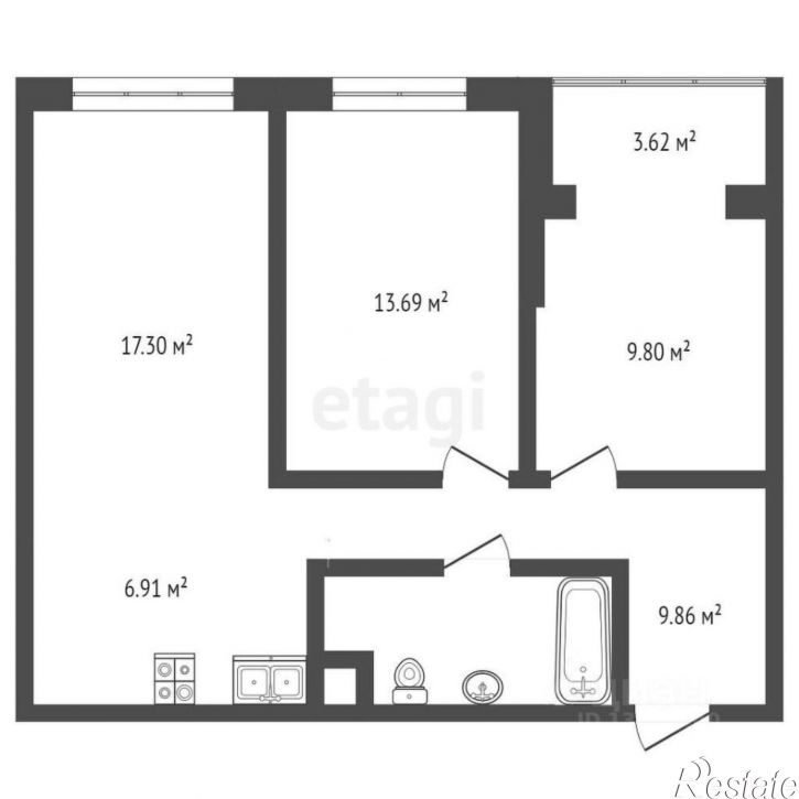 2-комн квартира ул Республиканец, 6,  д. 6