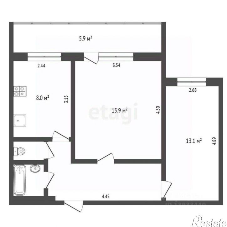 2-комн квартира ул Циолковского, 15,  д. 15