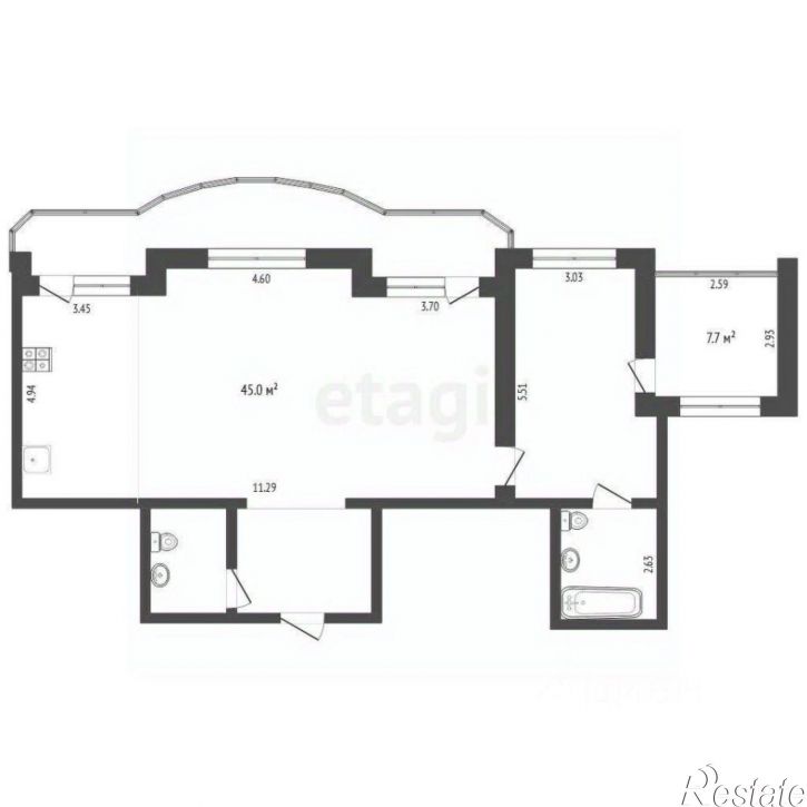 3-комн квартира улица Хохрякова, 45,  д. 45