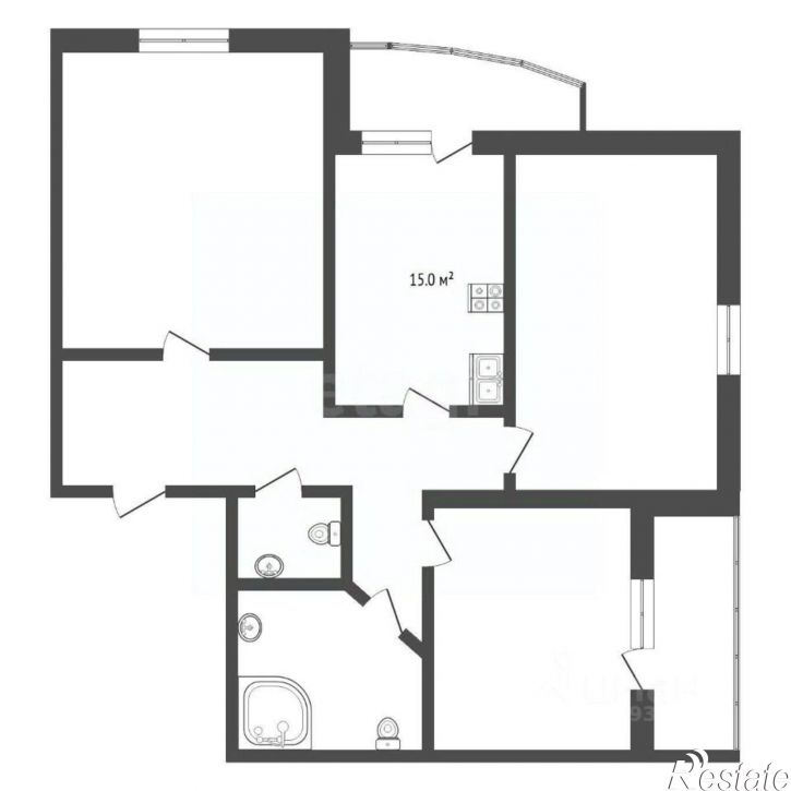 3-комн квартира улица Мельникайте, 132/1,  д. 132/1