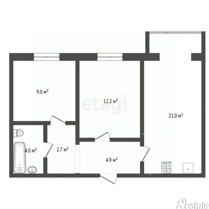 2-комн квартира Солнечный проезд, 4,  д. 4