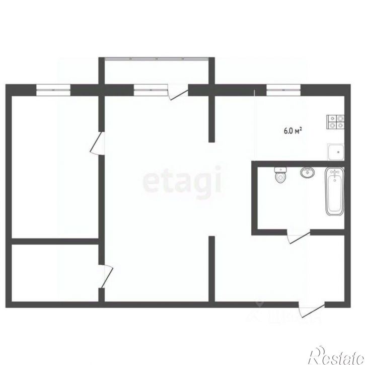 2-комн квартира Рижская улица, 58,  д. 58