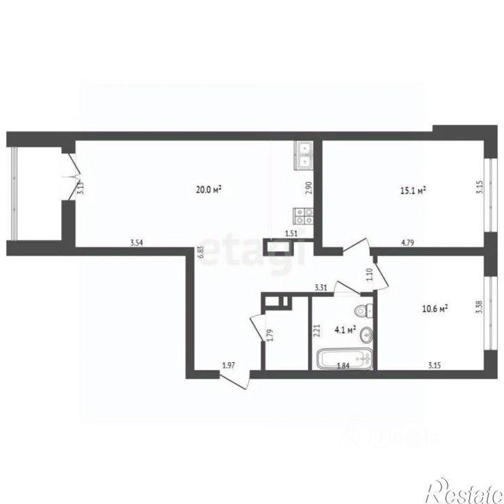 2-комн квартира улица Лермонтова, 8,  д. 8