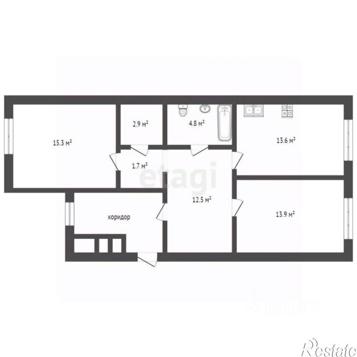 2-комн квартира улица Республики, 204 к7,  д. 204 к7