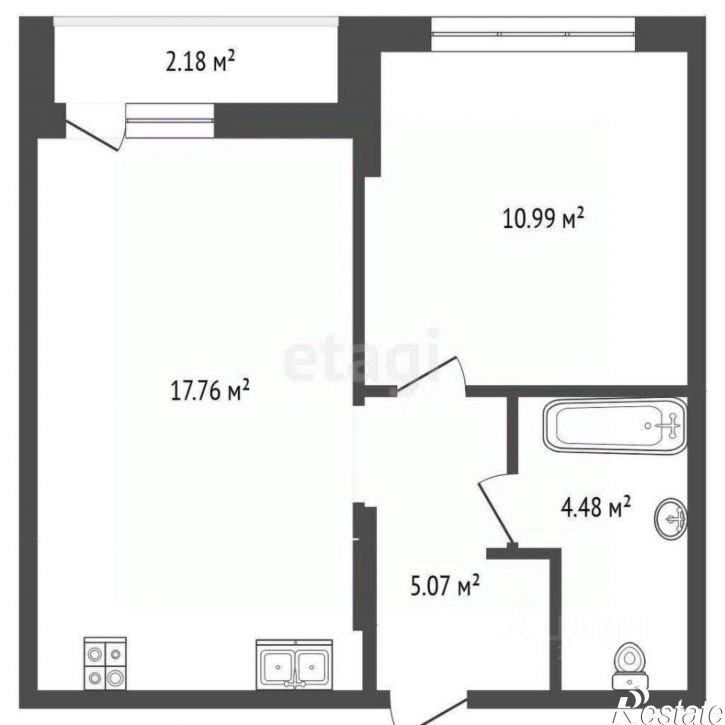 1-комн квартира ул Республики, 205 19,  д. 205 19,  к. 19