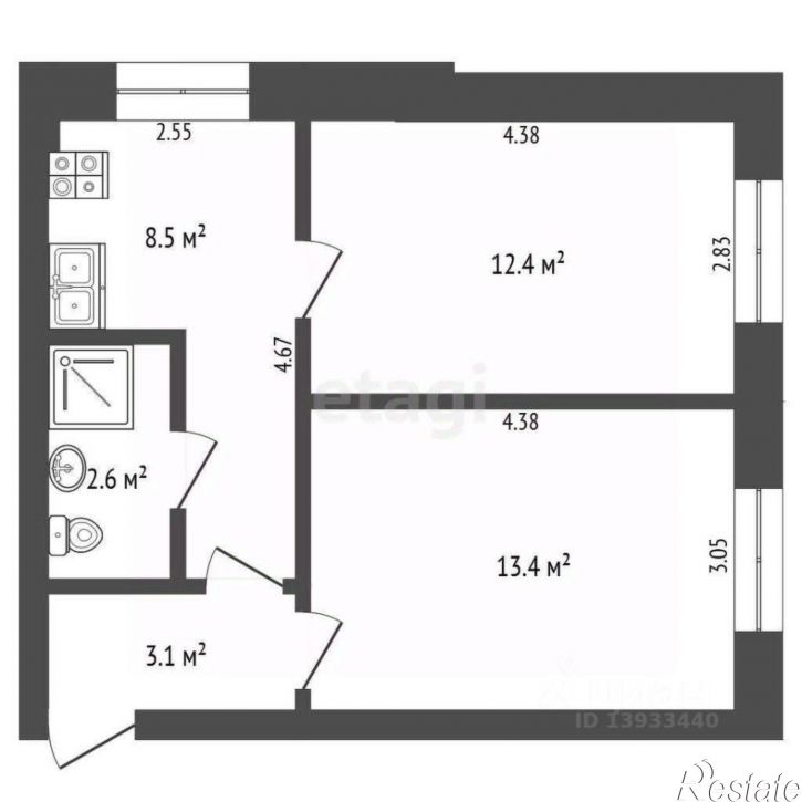 2-комн квартира улица 9 Января, 4,  д. 4