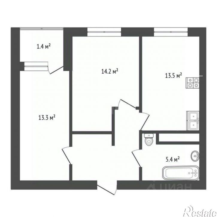 2-комн квартира Дамбовская улица, 25 к1,  д. 25 к1