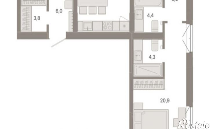 3-комн квартира в новом доме Минская улица, 92 к2,  д. 92 к2