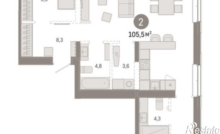 2-комн квартира в новом доме Минская улица, 92 к2,  д. 92 к2
