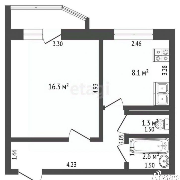 1-комн квартира ул Беловежская, 21,  д. 21