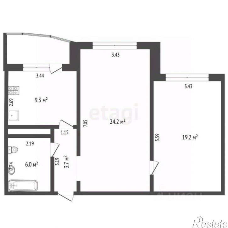 2-комн квартира улица Монтажников, 41,  д. 41