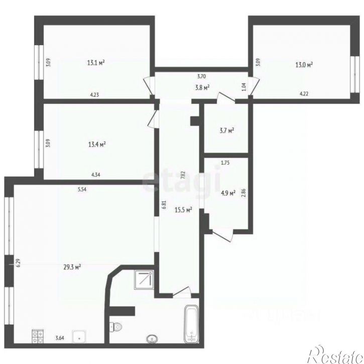 3-комн квартира улица Эрвье, 28,  д. 28