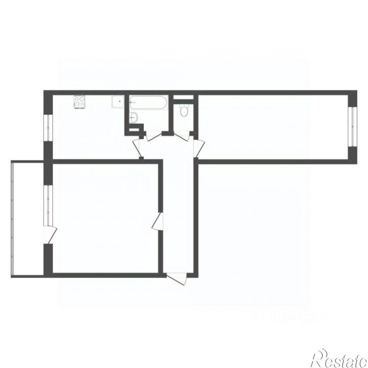 2-комн квартира улица Николая Ростовцева, 6 к1,  д. 6 к1