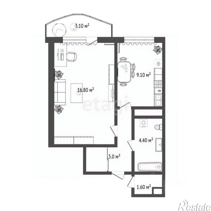 1-комн квартира ул Героев космоса, 21,  д. 21