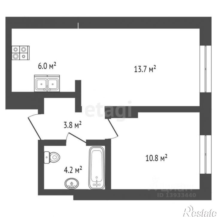 1-комн квартира улица Республики, 204 к11,  д. 204 к11