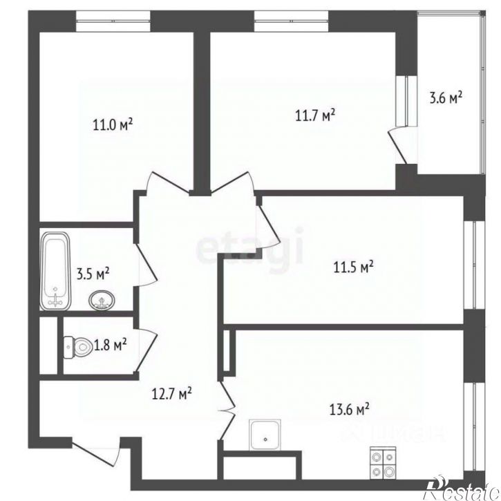 3-комн квартира Интернациональная улица, 197Г,  д. 197Г
