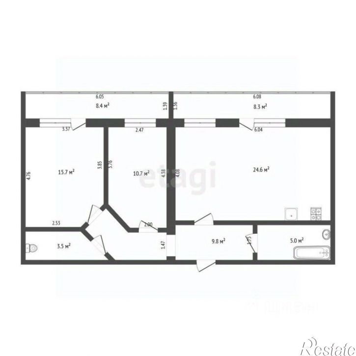 2-комн квартира улица Максима Горького, 3 к2,  д. 3 к2