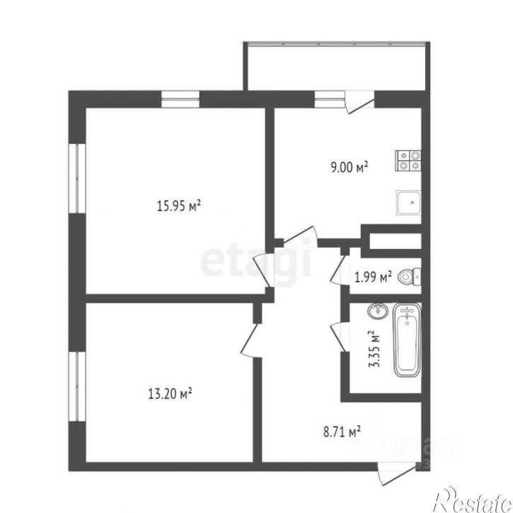 2-комн квартира ул Дмитрия Менделеева, 2,  д. 2