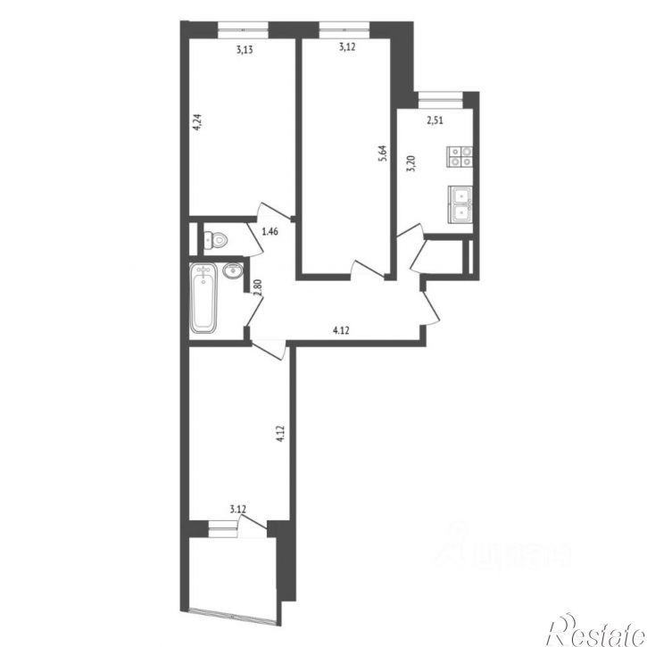 3-комн квартира улица Радищева, 27,  д. 27