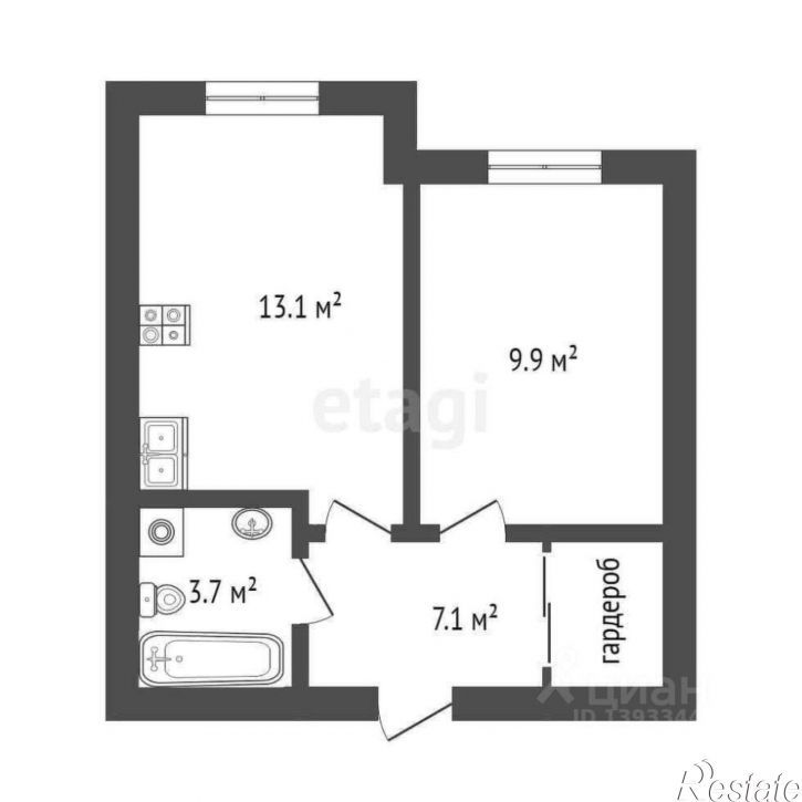 1-комн квартира улица Владислава Крапивина, 4,  д. 4
