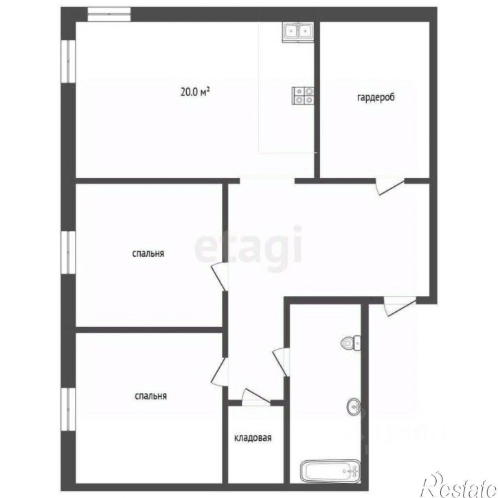 2-комн квартира ул Николая Ростовцева, 24,  д. 24