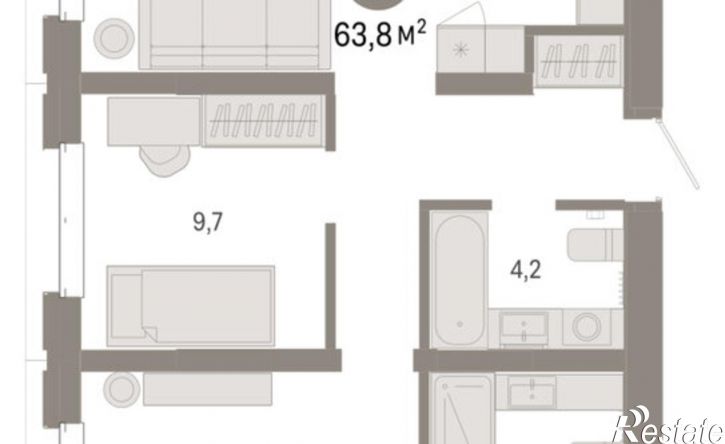 2-комн квартира в новом доме Минская улица, 92 к2,  д. 92 к2