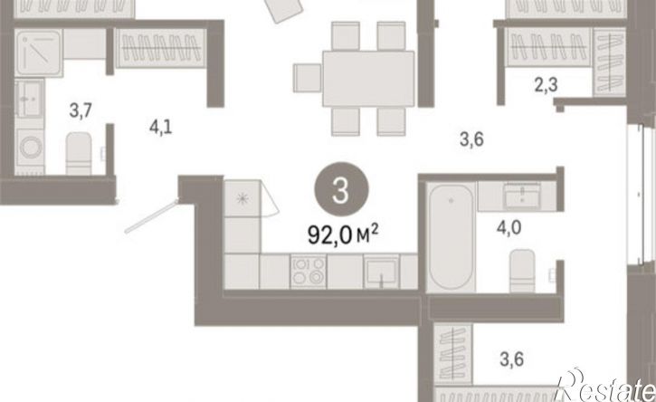 3-комн квартира в новом доме Минская улица, 92 к2,  д. 92 к2