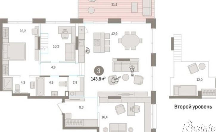 3-комн квартира Краснооктябрьская улица, 4,  д. 4