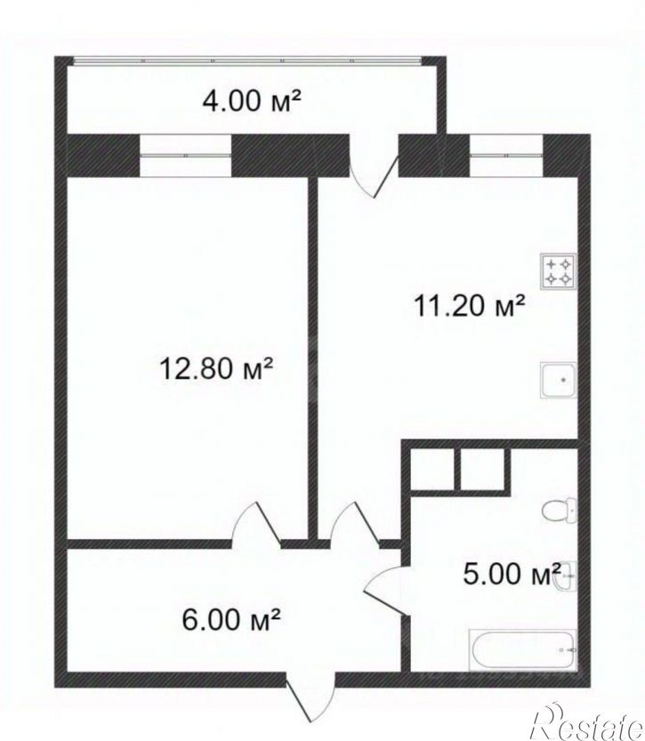 1-комн квартира улица Андрея Бушуева, 2,  д. 2