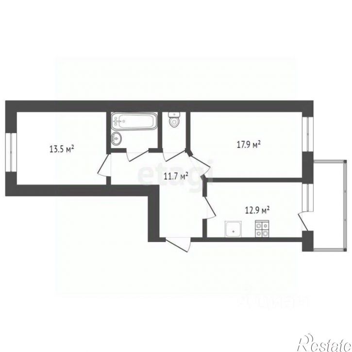 2-комн квартира Московский тракт, 83 к2,  д. 83 к2