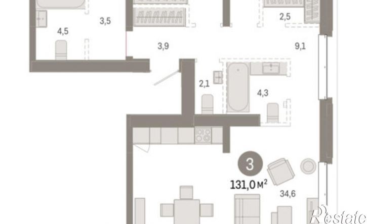 3-комн квартира в новом доме Минская улица, 92 к2,  д. 92 к2