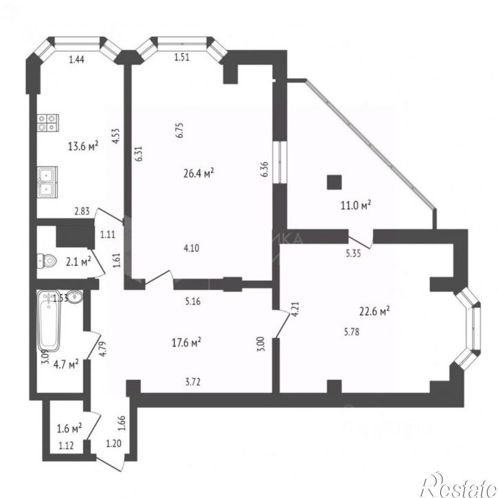 2-комн квартира ул Самарцева, 8,  д. 8